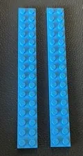 LEGO Flat Plate 2x16 Replacement Part #4282 Lot 2 Dark Azure