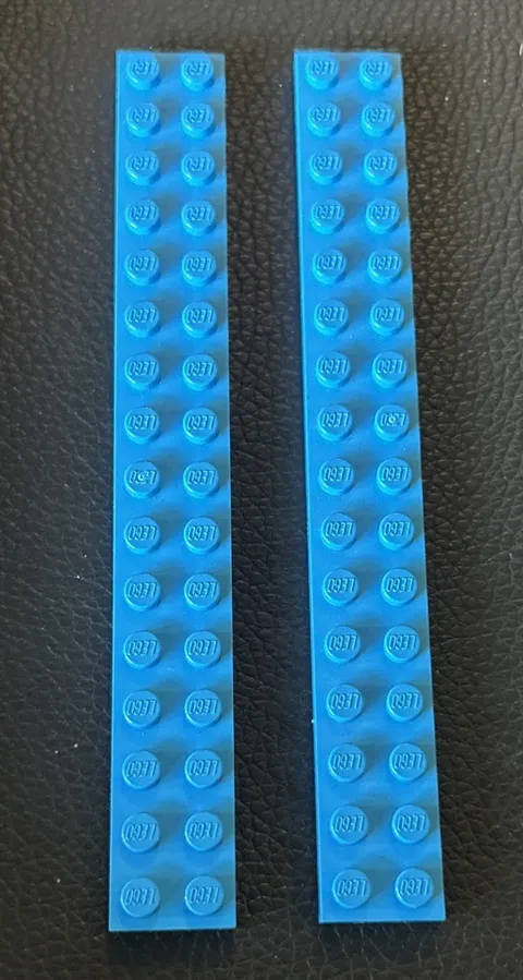 LEGO Flat Plate 2x16 Replacement Part #4282 Lot 2 Dark Azure