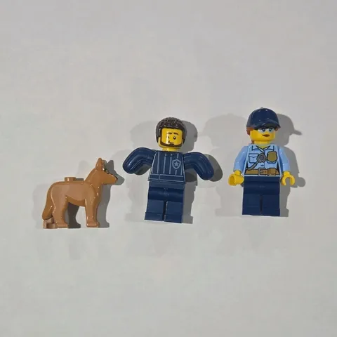 LEGO Minifigures Lot 2 Figures (Police Officer, Dark Blue Jumpsuit) + Dog