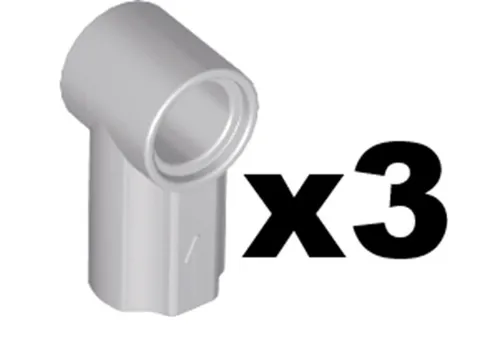 Lego Light Gray TECHNIC Axle Pin Connector Angled #1 Qty 3 Part 32013 T1