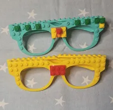 LEGO Brick Style Plastic Glasses Frames Multicolor Bulk Lot 2