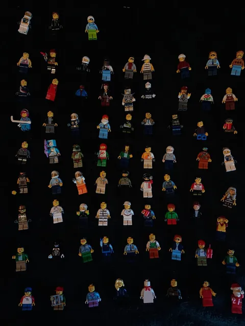 LOT of 74 assorted LEGO minifigures with random accessories