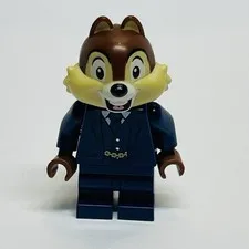 Disney LEGO Minifigure Figure CHIP Conductor Dark Blue 71044 Suit