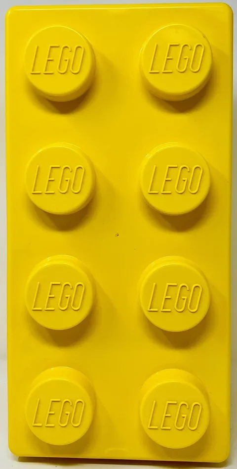 LEGO Storage Brick Case 8 Stud Yellow Container Plastic Box 14x7×6.5 EMPTY