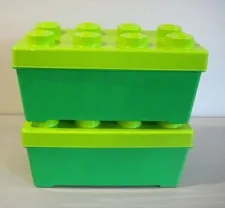 Lego Duplo Lot 2 Stackable Empty Storage Containers Green