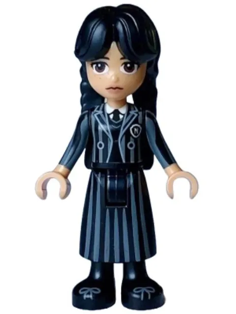 LEGO® Minifig wed001 - Wednesday Addams - Black Striped School Uniform