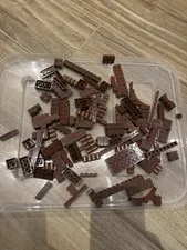 Lego Bulk Reddish Brown & Brown Bricks, Plates, Tiles Loose Lot