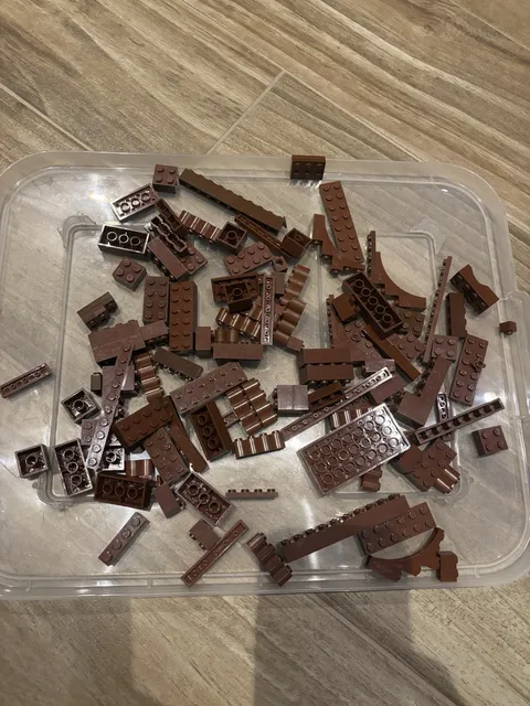 Lego Bulk Reddish Brown & Brown Bricks, Plates, Tiles Loose Lot