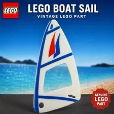 Vintage LEGO City Plastic Triangle Windsurfing Sail Red & Blue Triangle Pattern
