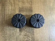 Lego 2 x 2573 Black Wheel Hard Plastic Giant (71mm D. x 47mm) 6989 M-Tron LOT