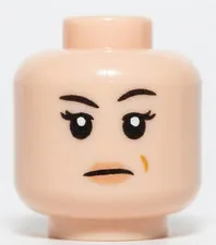 Lego 10x Head Light Nougat Female  One Raised Eyelashes Nougat Lips Smile Crease