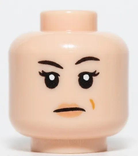 Lego 10x Head Light Nougat Female  One Raised Eyelashes Nougat Lips Smile Crease