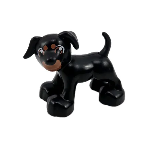 LEGO DUPLO Dog Puppy Black Brown Animal Figure Pet Replacement Piece Toy Block
