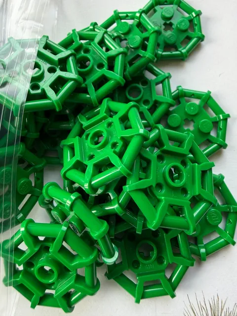 LEGO-NEW-#75937- GREEN-PLATE MODIFIED 2 X 2 W/ OCTAGONAL BAR FRAME-3 PIECES