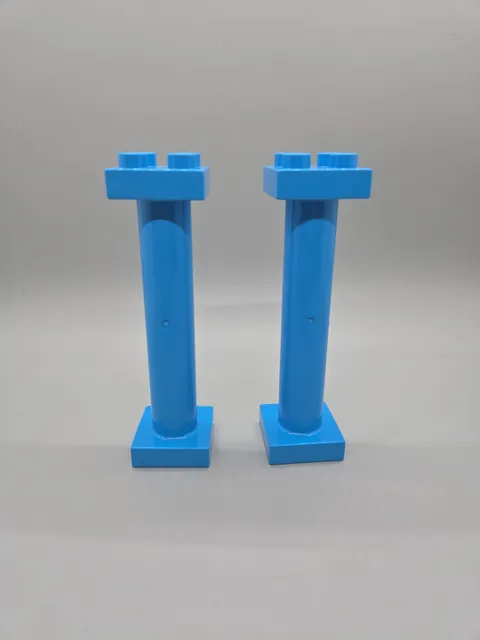 Lego Duplo Blue Pillar Post Support Lot Of 2