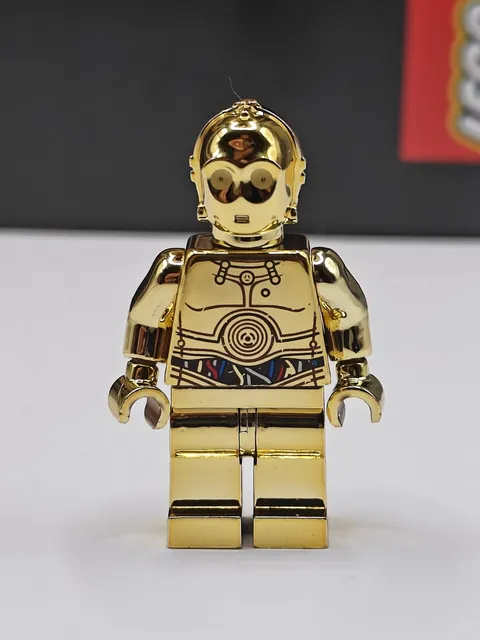 NEW Star Wars Chrome Gold C-3PO Custom Lego Minifigure Protocol Droid