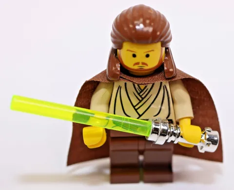 Lego Star Wars Qui-Gon Jinn Minifig  7204 7171 7161 7121 7101 Chrome hilt sw0027