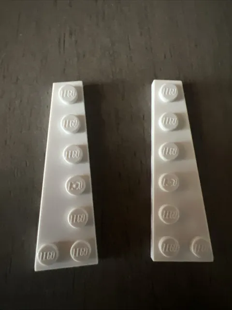 LEGO 78443 White Wedge, Plate 6 x 2 Left Right Pair 2 Pieces