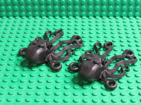 Lot 2 Lego Black Octopus Minifigures Water Animal 6086 Deep Sea Creature BT34