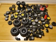 LEGO Tires Wheels Rims Axles Assorted Sizes & Color Lot
