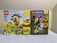Lego (31143) Birdhouse & (31144) Exotic Pink Parrot Creator 3-in-1 Bird Lot NEW