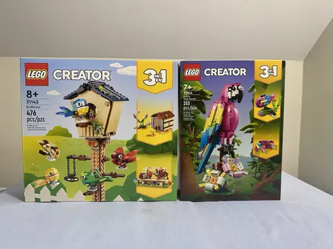 Lego (31143) Birdhouse & (31144) Exotic Pink Parrot Creator 3-in-1 Bird Lot NEW