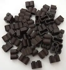 Lego Brick 1 x 2 with Log Profile, Dark Brown, Part# 30136 New, Quantity 50