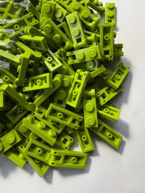 LEGO-NEW-#60478-LIME-1 X 2 PLATE MODIFIED W/ BAR HANDLE ON END-25 PIECES