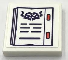 Lego New White Tile 2 x 2 Dark Purple Script Tragedy Comedy Theater Masks Book
