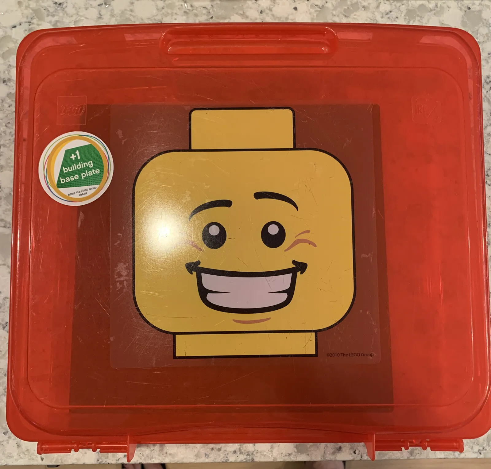 LEGO Portable Project Case Red W/ Lego Base Plate