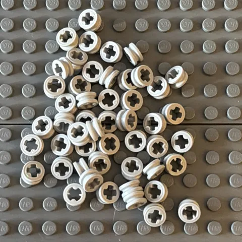 Lego Lot Light Bluish Gray 32123b Technic Bush 1/2 Smooth w Axle Hole (qty 50)