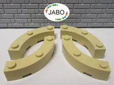 (F11/15/4) LEGO 4 x 72140 Quarter Brick Round Brick 4x4 tan