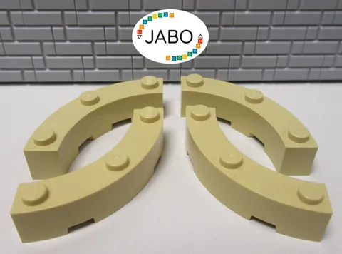 (F11/15/4) LEGO 4 x 72140 Quarter Brick Round Brick 4x4 tan