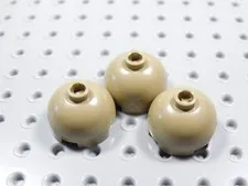 LEGO Lot of 3 Dark Tan Round 2x2 Domes Bricks BN