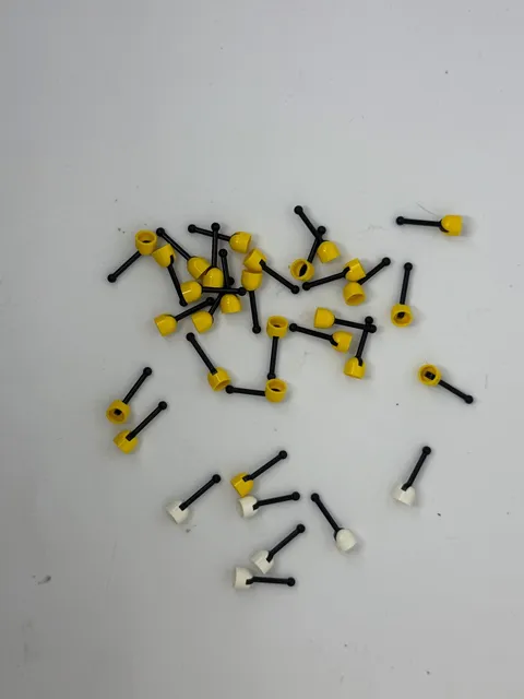 LEGO Antenna Small Base with Black Lever (4592 / 4593) 25 yellow and 6 white ALL