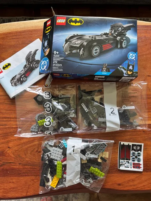 LEGO DC Super Heroes 76333 Batman & Robin Batmobile Open Box No Code