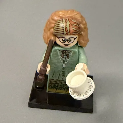 LEGO Minifigures Professor Trelawney Minifigure w/ Curly Hair, Wand, Cup & Base