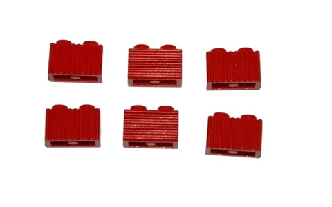 6 Lego® TRAIN Railway 9V RC 2x1 Brick with Grille Grill RED