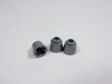 LEGO 3 Flat Silver Round 1x1 Fez Hat Cones O1