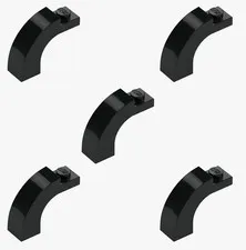 5 New LEGO Black 1x3x2 Curved Top Arch Bricks round rounded 92903 4618880