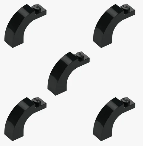 5 New LEGO Black 1x3x2 Curved Top Arch Bricks round rounded 92903 4618880