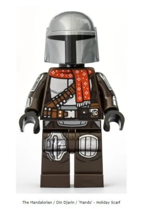 LEGO Star Wars Mandalorian Minifigure Holiday Scarf Plastic Character Figure