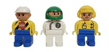 LEGO Duplo Figures Construction Worker Pilot Racecar Driver Lot of 3