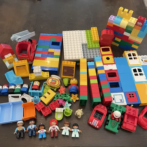 LEGO DUPLO Large Mixed Lot Base, Blocks, Vehicles, Figures, And More