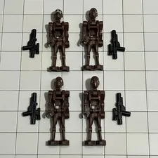 Lego Lot of 4 Commando Droid Minifigure Dark Brown Star Wars (9488) 75002 D4 73
