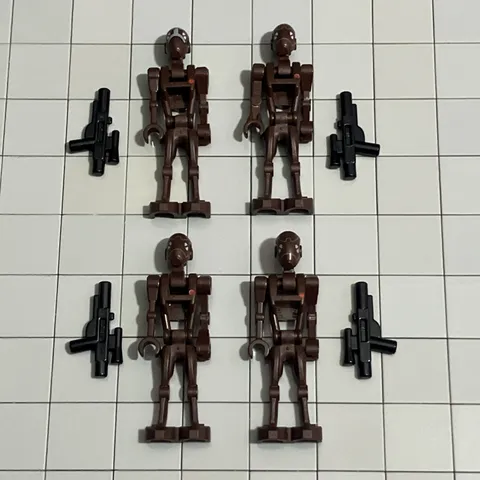 Lego Lot of 4 Commando Droid Minifigure Dark Brown Star Wars (9488) 75002 D4 73