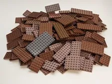 LEGO 170pcs 4x4 4x6 4x8 6x6 4x10 Brown Shades Baseplates Bulk Lot Plates Base