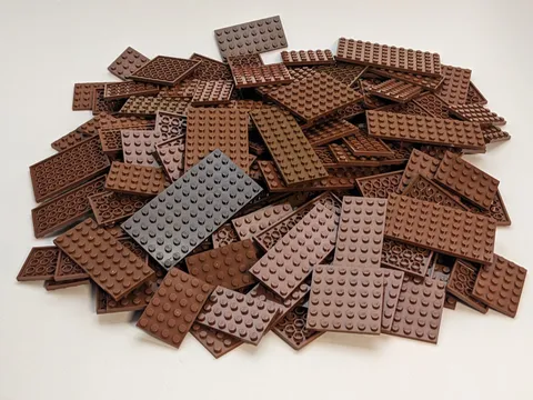 LEGO 170pcs 4x4 4x6 4x8 6x6 4x10 Brown Shades Baseplates Bulk Lot Plates Base