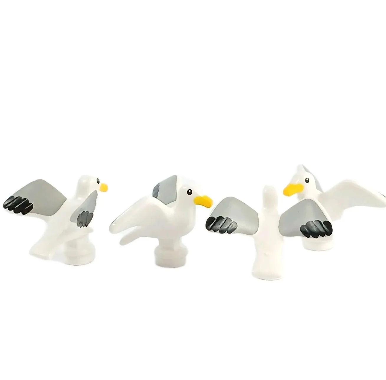 4 Pieces Lot LEGO® White Bird Seagull with Eyes Bright Light Orange Beak   12891