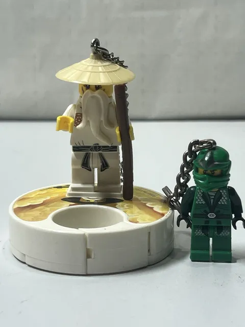 WORKING LEGO Ninjago 2011 Sensei Wu Sound Base Keychain & 2012 Lloyd ZX Bundle